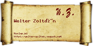 Welter Zoltán névjegykártya