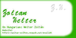 zoltan welter business card