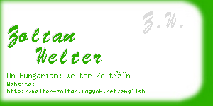 zoltan welter business card